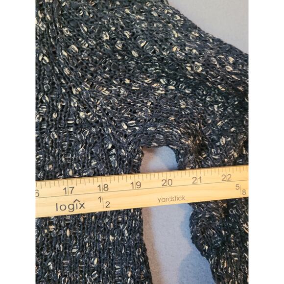 Eileen Fisher Organic Cotton Sweater – Knubby Knit – Black/Brown – Boat Neck – M - Picture 6 of 8